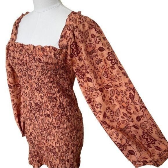 Free People Smock It To Me Floral Mini Dress Size Large NWOT - Picture 7 of 13